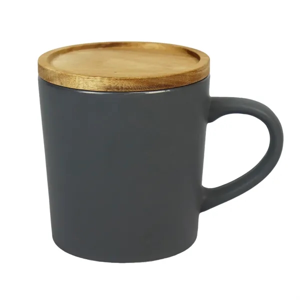16oz Ceramic Mug with Wood Lid - 16oz Ceramic Mug with Wood Lid - Image 2 of 4