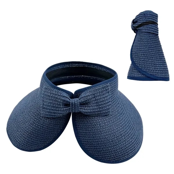 Foldable Wide Brim Straw Sun Visor Hat - Foldable Wide Brim Straw Sun Visor Hat - Image 4 of 4