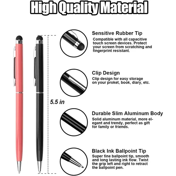 2 In 1 High Sensitivity Capacitive Ballpoint Stylus Pens - 2 In 1 High Sensitivity Capacitive Ballpoint Stylus Pens - Image 2 of 3