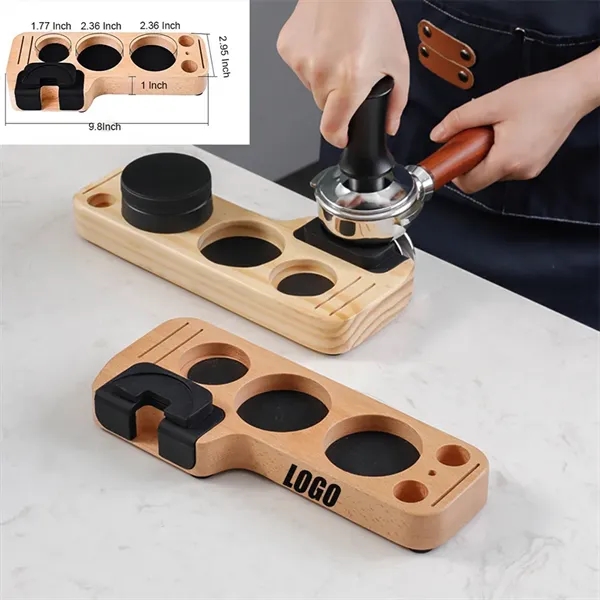 Wooden coffee machine handle accessorie storage powder base - Wooden coffee machine handle accessorie storage powder base - Image 0 of 7