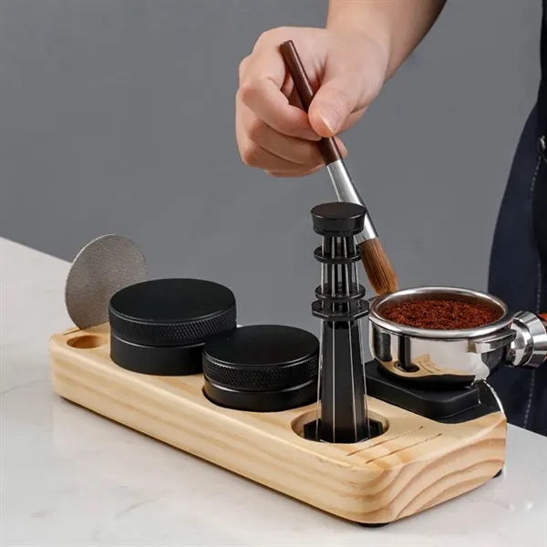 Wooden coffee machine handle accessorie storage powder base - Wooden coffee machine handle accessorie storage powder base - Image 1 of 7