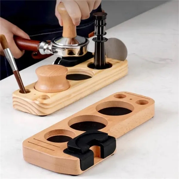 Wooden coffee machine handle accessorie storage powder base - Wooden coffee machine handle accessorie storage powder base - Image 2 of 7