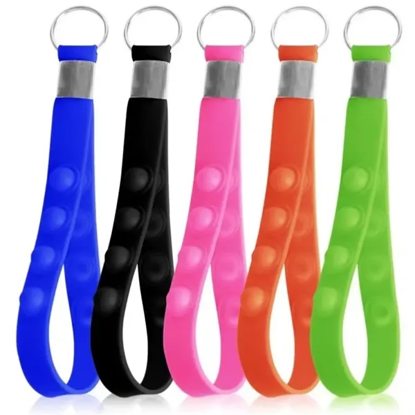 Pop Bubbles Fidget Wrist Strap Keychain Silicone - Pop Bubbles Fidget Wrist Strap Keychain Silicone - Image 1 of 3