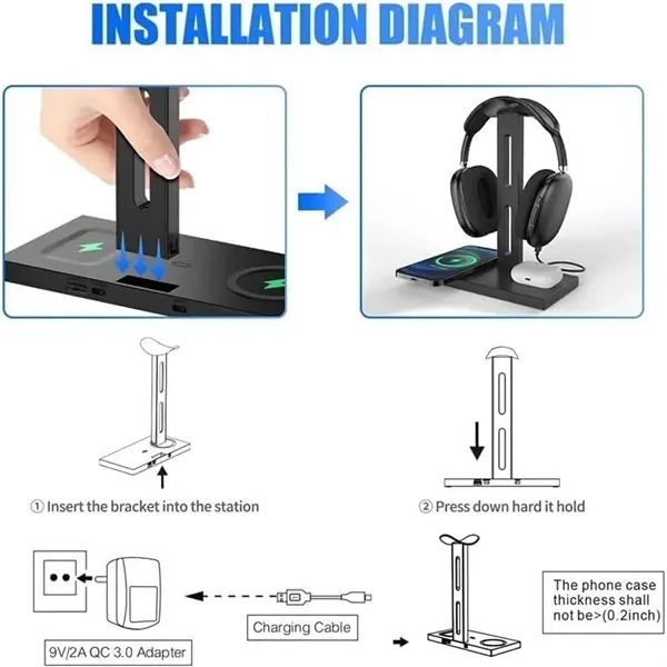 Wireless Charger Headset Holder - Wireless Charger Headset Holder - Image 5 of 5