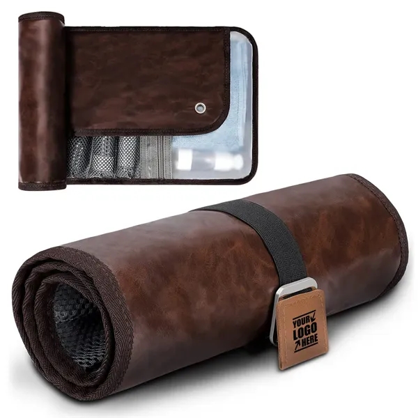 Leather Roll Toiletry Bag - Leather Roll Toiletry Bag - Image 0 of 6