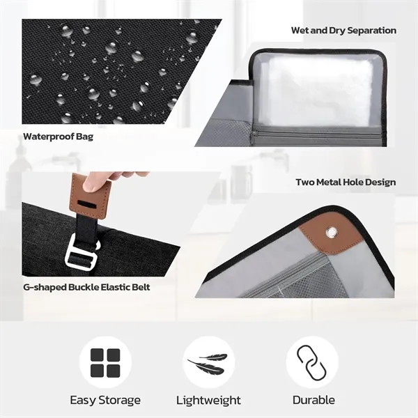 Leather Roll Toiletry Bag - Leather Roll Toiletry Bag - Image 3 of 6