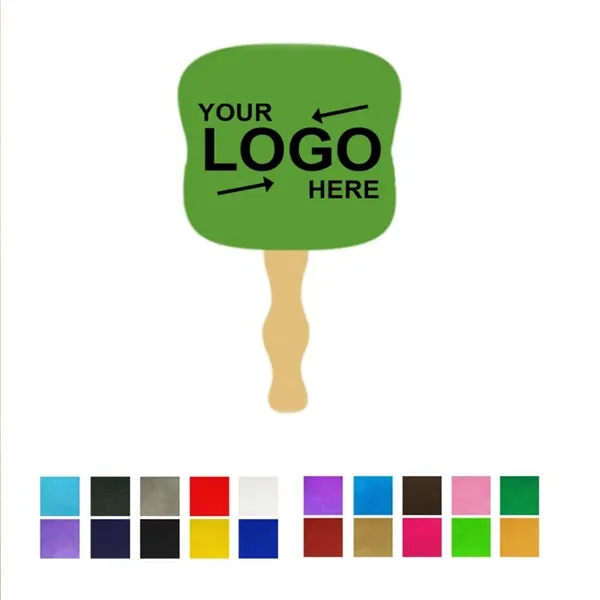 Full Color Paper Fan With Wooden Handle - Full Color Paper Fan With Wooden Handle - Image 0 of 9