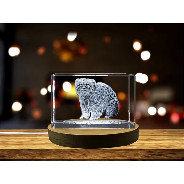 Exquisitely Detailed Pallas Wildcat Crystal Sculpture - Exquisitely Detailed Pallas Wildcat Crystal Sculpture - Image 0 of 5