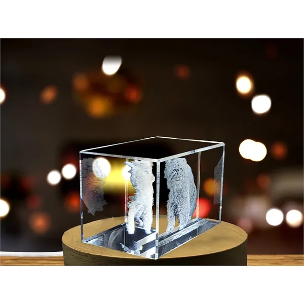 Exquisitely Detailed Pallas Wildcat Crystal Sculpture - Exquisitely Detailed Pallas Wildcat Crystal Sculpture - Image 1 of 5