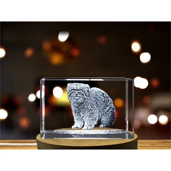 Exquisitely Detailed Pallas Wildcat Crystal Sculpture - Exquisitely Detailed Pallas Wildcat Crystal Sculpture - Image 2 of 5