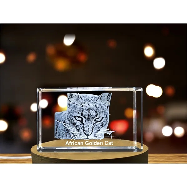 A Portrait of Rare Beauty - African Golden Cat Crystal Sculp - A Portrait of Rare Beauty - African Golden Cat Crystal Sculp - Image 2 of 5
