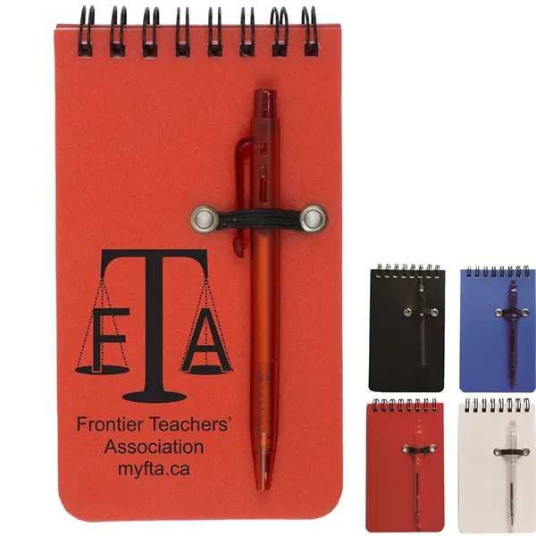 Pocket Sized Spiral Jotter Notepad Notebook with Pen - Pocket Sized Spiral Jotter Notepad Notebook with Pen - Image 0 of 5