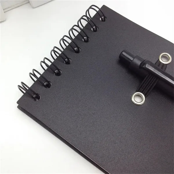 Pocket Sized Spiral Jotter Notepad Notebook with Pen - Pocket Sized Spiral Jotter Notepad Notebook with Pen - Image 4 of 5