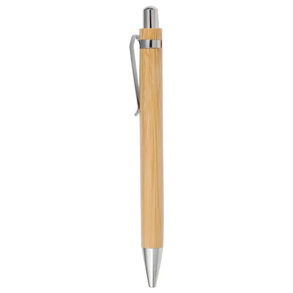 Bamboo Wood Ballpoint Pen with Metal Hook - Bamboo Wood Ballpoint Pen with Metal Hook - Image 7 of 8