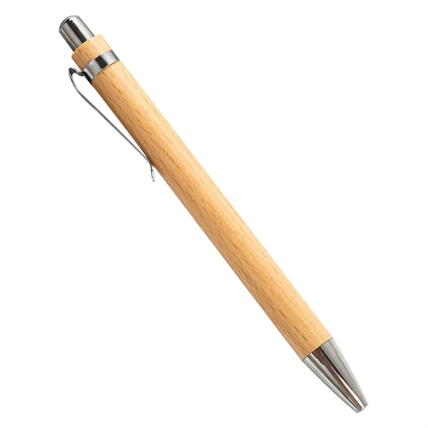 Bamboo Wood Ballpoint Pen with Metal Hook - Bamboo Wood Ballpoint Pen with Metal Hook - Image 8 of 8