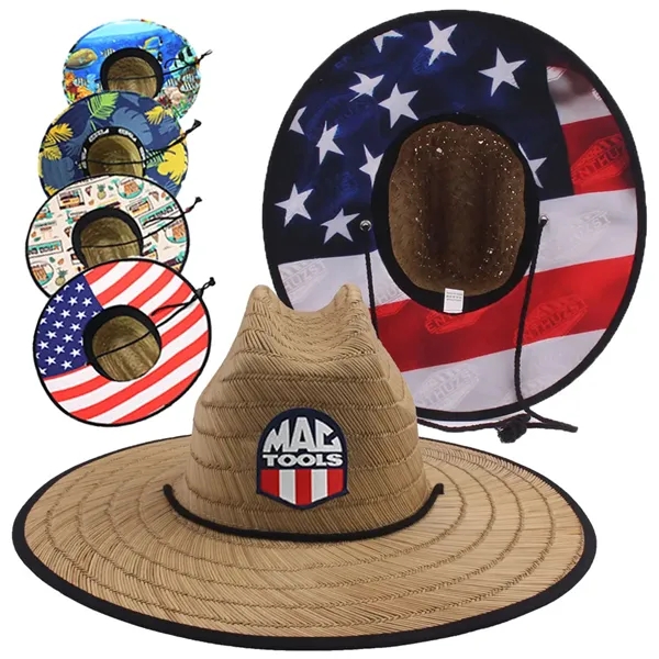 Lifeguard Straw Hat Full Color Underbrim & Patch - Lifeguard Straw Hat Full Color Underbrim & Patch - Image 0 of 1