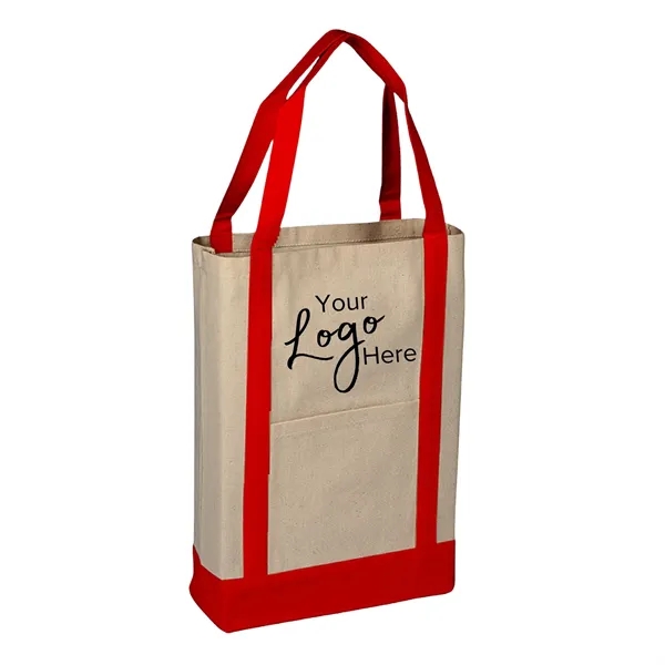 Two-Tone Canvas Deluxe Tote 14" x 16" x 4" Gusset Bag - Two-Tone Canvas Deluxe Tote 14" x 16" x 4" Gusset Bag - Image 4 of 11
