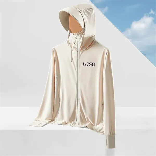 Solid Color Hooded Sun Protective Clothing - Solid Color Hooded Sun Protective Clothing - Image 0 of 2