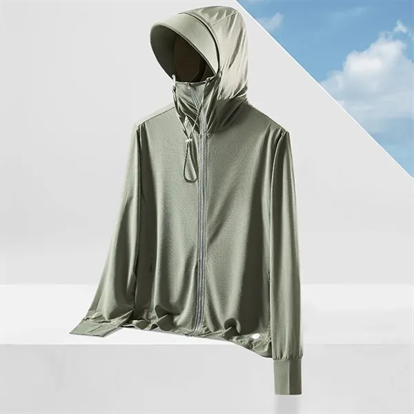 Solid Color Hooded Sun Protective Clothing - Solid Color Hooded Sun Protective Clothing - Image 1 of 2
