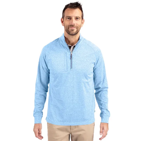 Cutter & Buck Adapt Eco Knit Heather Mens Quarter Zip Pul... - Cutter & Buck Adapt Eco Knit Heather Mens Quarter Zip Pul... - Image 1 of 17