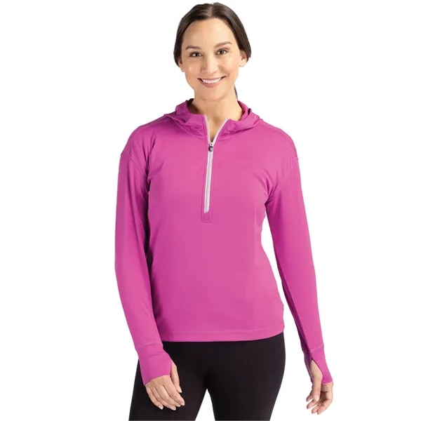 Cutter & Buck Daybreak Eco Recycled Womens Half Zip Hoodie - Cutter & Buck Daybreak Eco Recycled Womens Half Zip Hoodie - Image 1 of 13