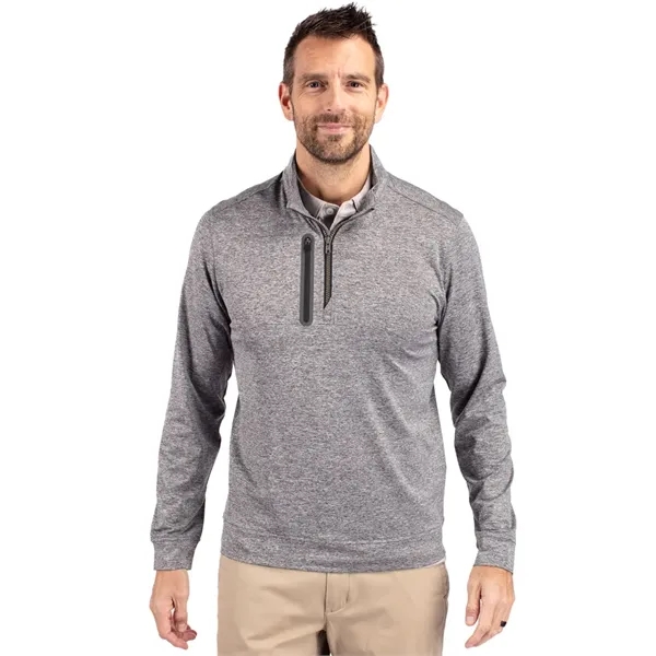 Cutter & Buck Stealth Heathered Quarter Zip Mens Pullover - Cutter & Buck Stealth Heathered Quarter Zip Mens Pullover - Image 1 of 19