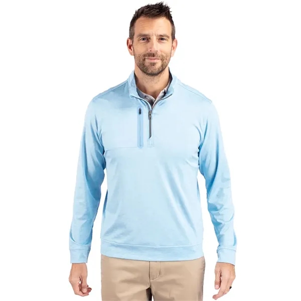 Cutter & Buck Stealth Heathered Quarter Zip Mens Pullover - Cutter & Buck Stealth Heathered Quarter Zip Mens Pullover - Image 13 of 19