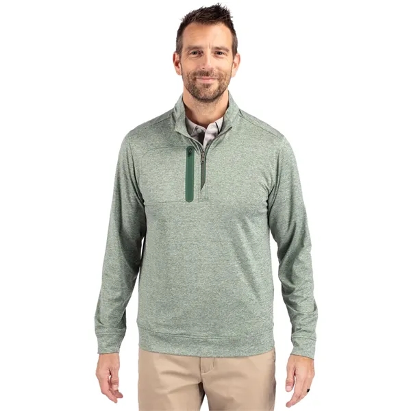 Cutter & Buck Stealth Heathered Quarter Zip Mens Pullover - Cutter & Buck Stealth Heathered Quarter Zip Mens Pullover - Image 16 of 19