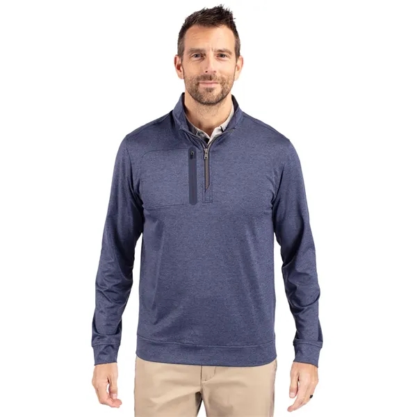 Cutter & Buck Stealth Heathered Quarter Zip Mens Pullover - Cutter & Buck Stealth Heathered Quarter Zip Mens Pullover - Image 17 of 19