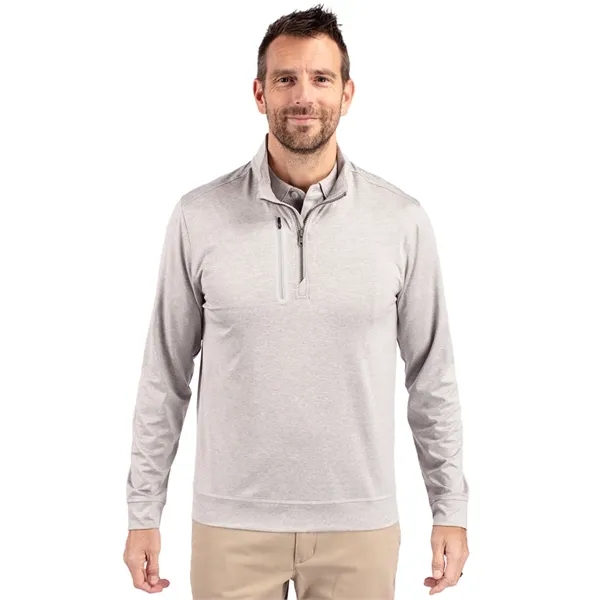 Cutter & Buck Stealth Heathered Quarter Zip Mens Pullover - Cutter & Buck Stealth Heathered Quarter Zip Mens Pullover - Image 19 of 19