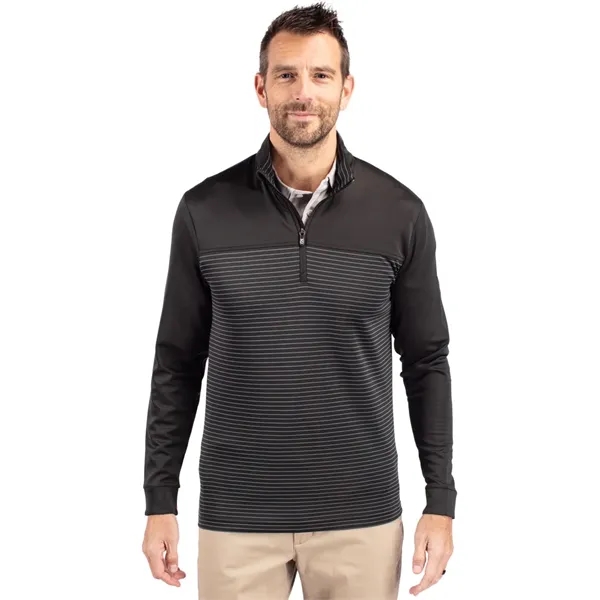 Cutter & Buck Traverse Stretch Eco Stripe Quarter Zip Men... - Cutter & Buck Traverse Stretch Eco Stripe Quarter Zip Men... - Image 1 of 9