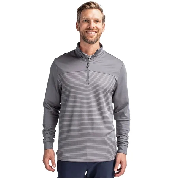 Cutter & Buck Traverse Stretch Eco Stripe Quarter Zip Men... - Cutter & Buck Traverse Stretch Eco Stripe Quarter Zip Men... - Image 8 of 9