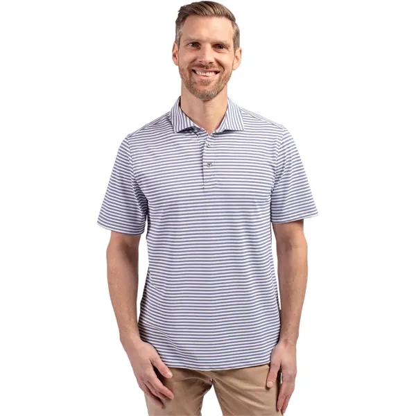 Cutter & Buck Virtue Eco Pique Stripe Recycled Mens Polo - Cutter & Buck Virtue Eco Pique Stripe Recycled Mens Polo - Image 27 of 37