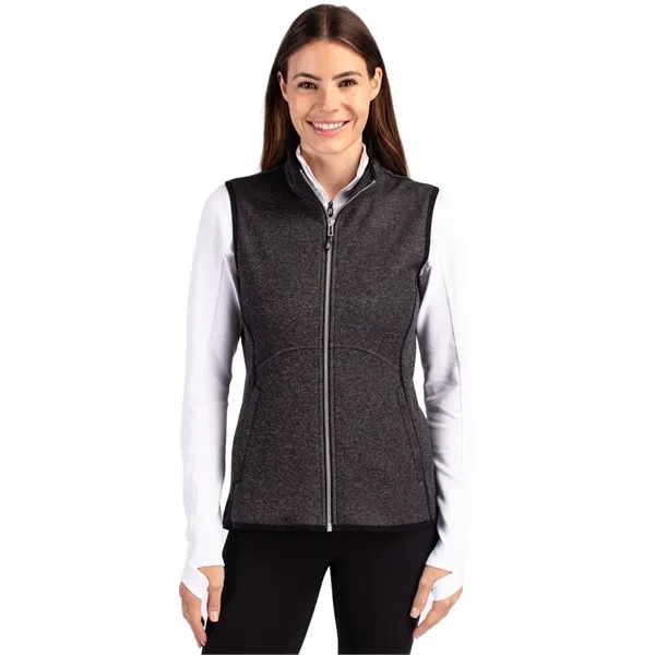 Cutter & Buck Mainsail Sweater Knit Womens Full Zip Vest - Cutter & Buck Mainsail Sweater Knit Womens Full Zip Vest - Image 1 of 6