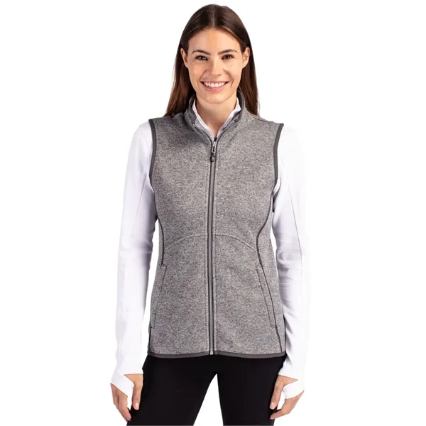 Cutter & Buck Mainsail Sweater Knit Womens Full Zip Vest - Cutter & Buck Mainsail Sweater Knit Womens Full Zip Vest - Image 6 of 6