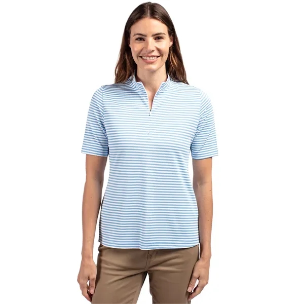 Cutter & Buck Virtue Eco Pique Stripe Recycled Womens Top - Cutter & Buck Virtue Eco Pique Stripe Recycled Womens Top - Image 1 of 11
