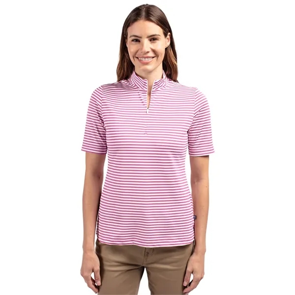 Cutter & Buck Virtue Eco Pique Stripe Recycled Womens Top - Cutter & Buck Virtue Eco Pique Stripe Recycled Womens Top - Image 7 of 11
