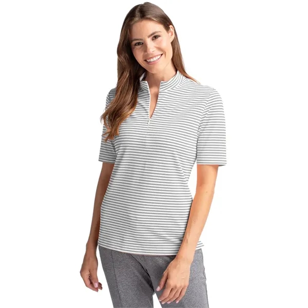 Cutter & Buck Virtue Eco Pique Stripe Recycled Womens Top - Cutter & Buck Virtue Eco Pique Stripe Recycled Womens Top - Image 9 of 11
