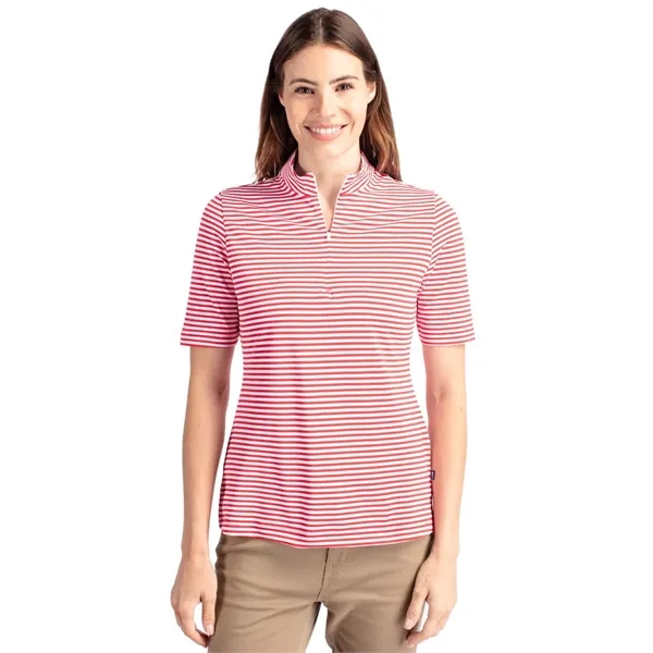 Cutter & Buck Virtue Eco Pique Stripe Recycled Womens Top - Cutter & Buck Virtue Eco Pique Stripe Recycled Womens Top - Image 10 of 11