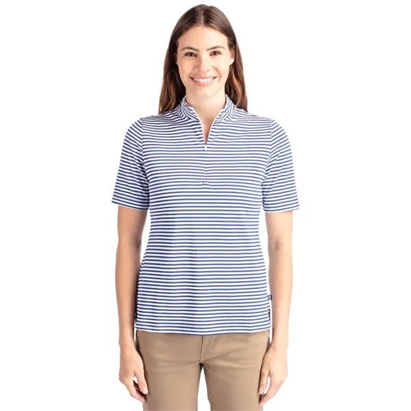 Cutter & Buck Virtue Eco Pique Stripe Recycled Womens Top - Cutter & Buck Virtue Eco Pique Stripe Recycled Womens Top - Image 11 of 11