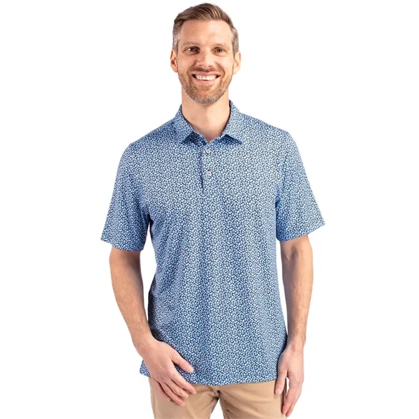 Cutter & Buck Pike Magnolia Print Stretch Mens Polo - Cutter & Buck Pike Magnolia Print Stretch Mens Polo - Image 1 of 6