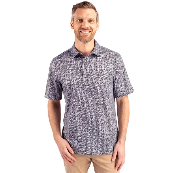 Cutter & Buck Pike Magnolia Print Stretch Mens Polo - Cutter & Buck Pike Magnolia Print Stretch Mens Polo - Image 5 of 6