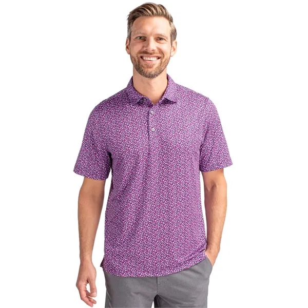 Cutter & Buck Pike Magnolia Print Stretch Mens Polo - Cutter & Buck Pike Magnolia Print Stretch Mens Polo - Image 6 of 6