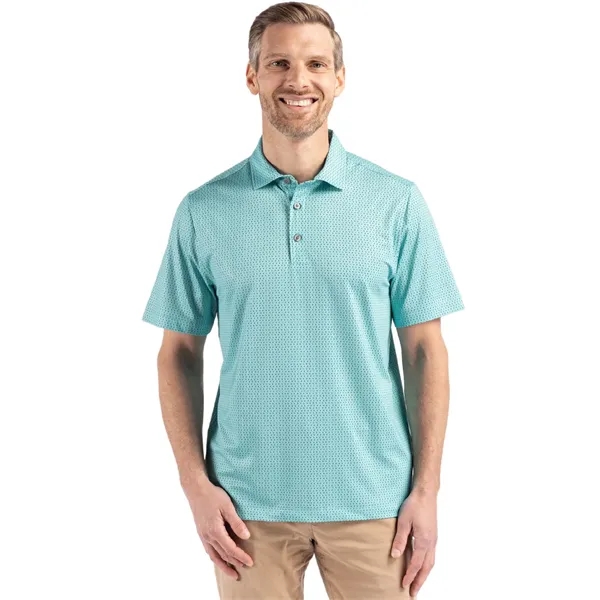 Cutter & Buck Pike Eco Shadow Check Print Recycled Mens Polo - Cutter & Buck Pike Eco Shadow Check Print Recycled Mens Polo - Image 6 of 9