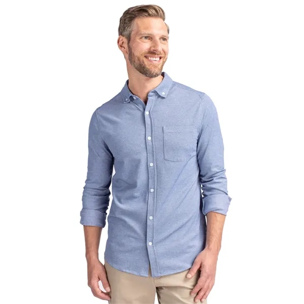 Cutter & Buck Advantage Tri-Blend Pique Long Sleeve Knitt... - Cutter & Buck Advantage Tri-Blend Pique Long Sleeve Knitt... - Image 1 of 5