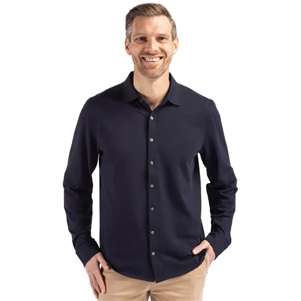 Cutter & Buck Advantage Tri-Blend Eco Soft Pique Long Sle... - Cutter & Buck Advantage Tri-Blend Eco Soft Pique Long Sle... - Image 4 of 5