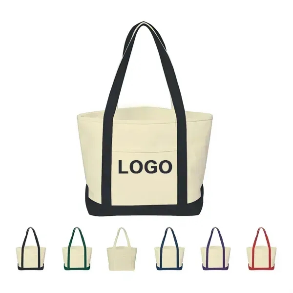 Canvas Tote Bag Bulk with Outer Pocket - Canvas Tote Bag Bulk with Outer Pocket - Image 0 of 7
