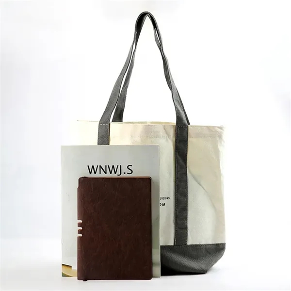 Canvas Tote Bag Bulk with Outer Pocket - Canvas Tote Bag Bulk with Outer Pocket - Image 3 of 7