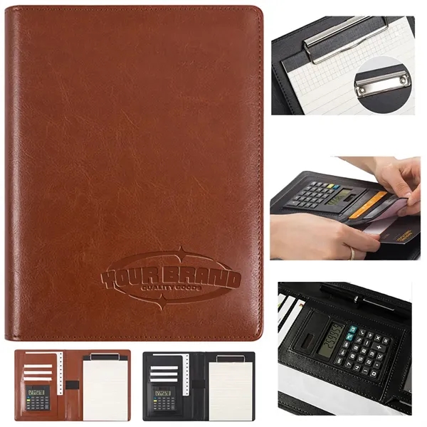 A5 Notepad Zippered Organizer With Calculator Writing Pad - A5 Notepad Zippered Organizer With Calculator Writing Pad - Image 0 of 5