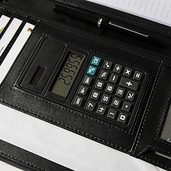 A5 Notepad Zippered Organizer With Calculator Writing Pad - A5 Notepad Zippered Organizer With Calculator Writing Pad - Image 2 of 5